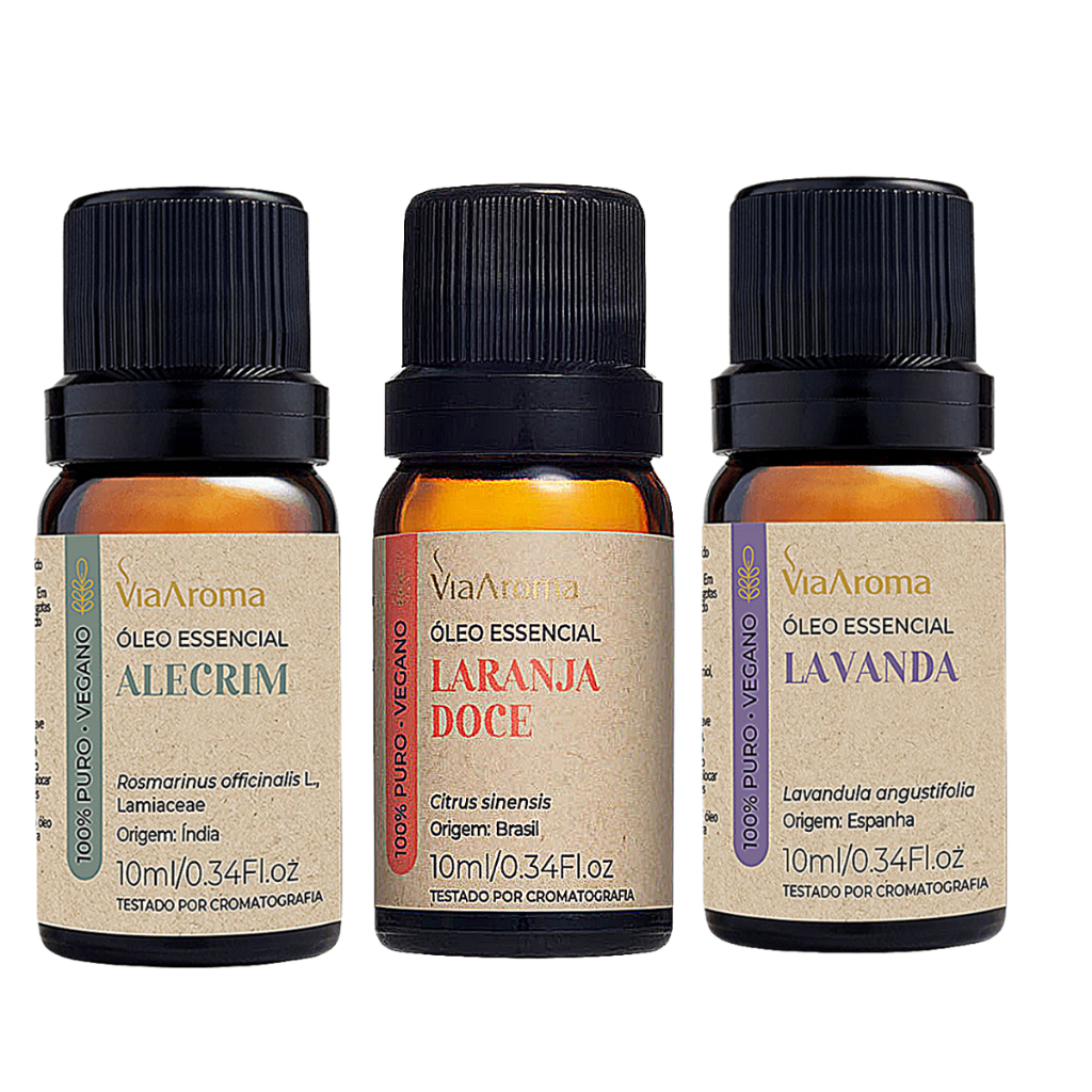Óleo Essencial De Lavanda + Alecrim + Laranja Doce Via Aroma