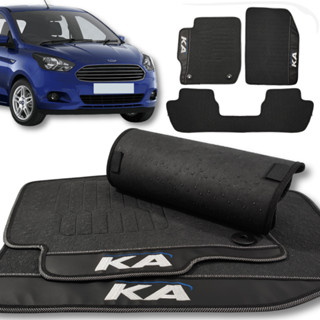 Jogo Tapete Ford Ka 2014 a 2021 Emborrachado Impermeável Personalizado 3 Peças Inteiro