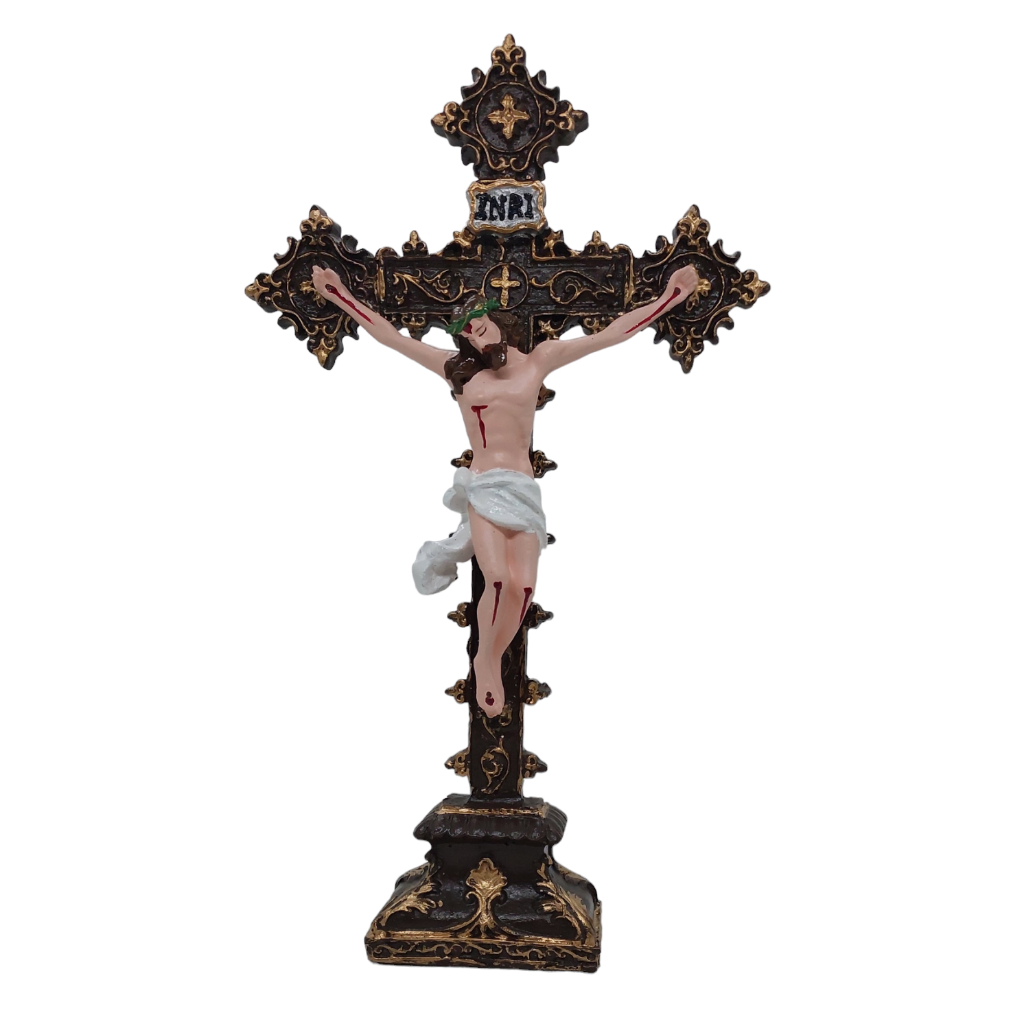 Crucifixo Detalhado Decoração para Mesa Estante Etc. em Oferta na Shopee