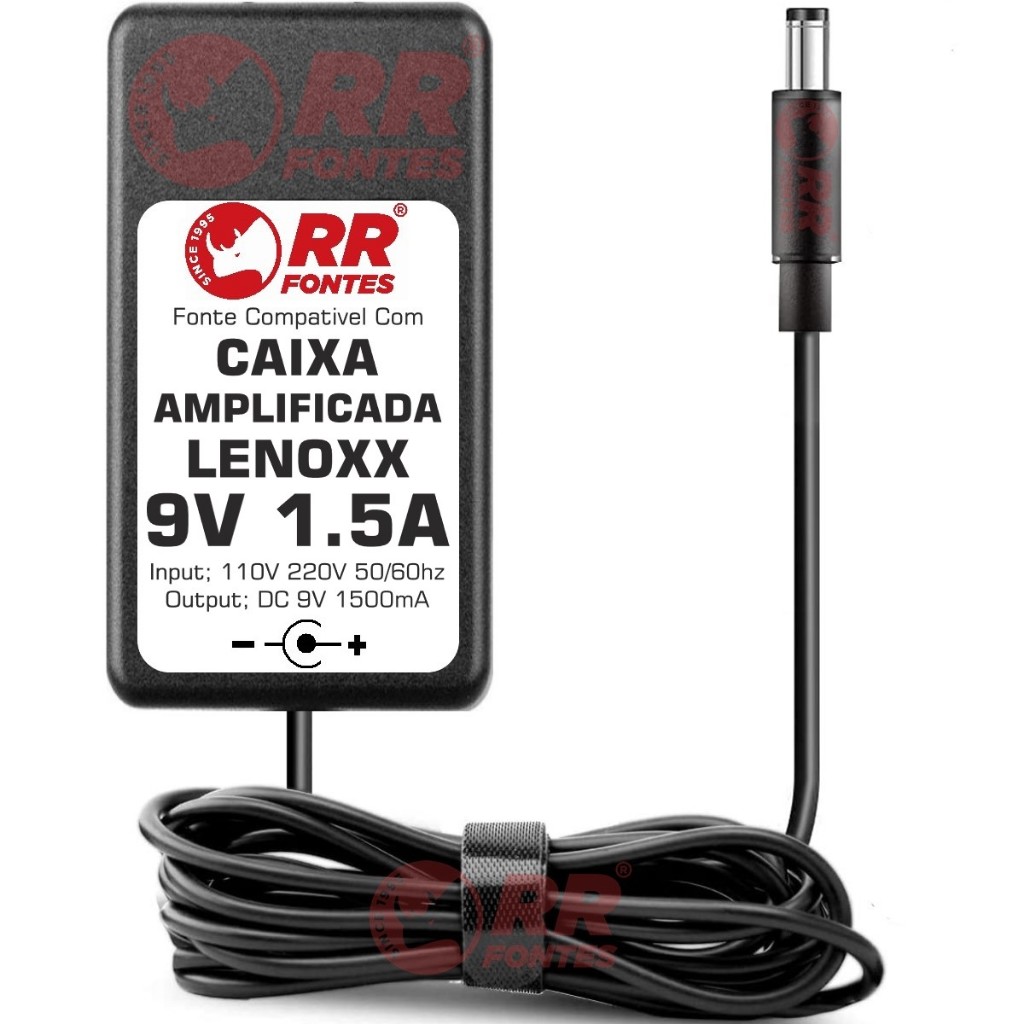 Fonte Carregador 9v Para Caixa Amplificada Lenoxx CA-340 CA-350 CA-301