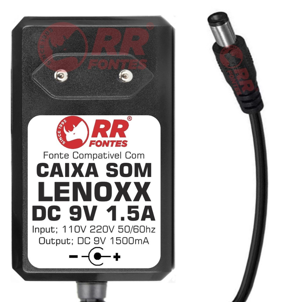 Fonte Carregador 9v Para caixa amplificada Lenoxx CA-325 CA-335 CA-445