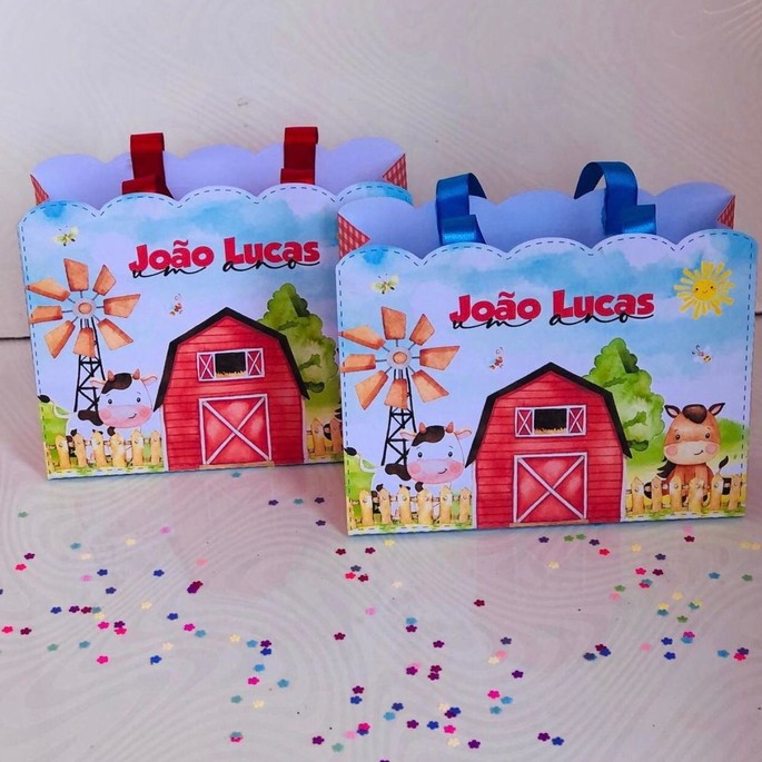 sacola fazenda personalizada/fazendinha