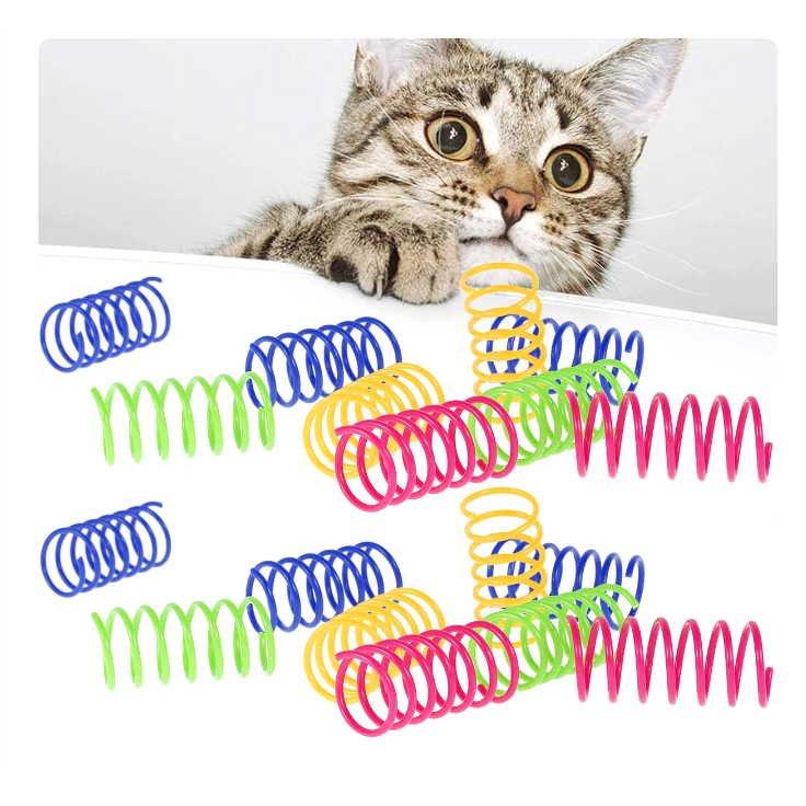 Kit 8 Molinhas Para Gatos Molas Divertidas e Coloridas Brinquedo Pets Animais Cores Sortidas