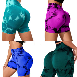 Kit 3 shorts legging tie dye levanta bumbum fitness para treino e academia