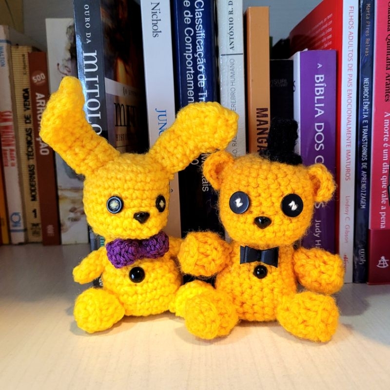 Amigurumi FNAF Golden Freddy/Fredbear Spring Bonnie/Golden Bonnie/Springtrap crochê pelúcia |FNAF Lonely Freddy Doll|
