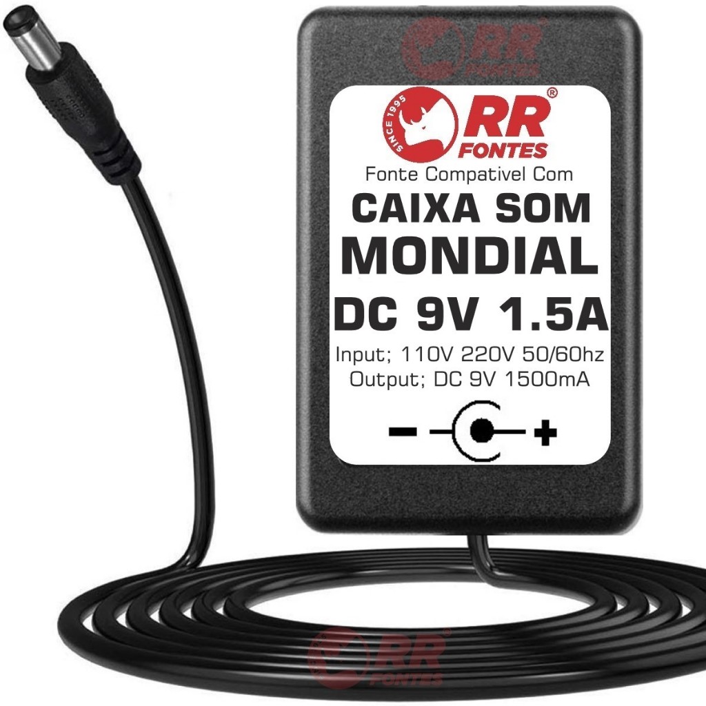 Fonte Carregador 9v Para Caixa Som Mondial Thunder VI mco-06
