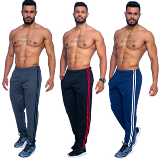 Calça masculina para atividade física em academia e corrida com cordão e bolso com zíper em Oferta na Shopee