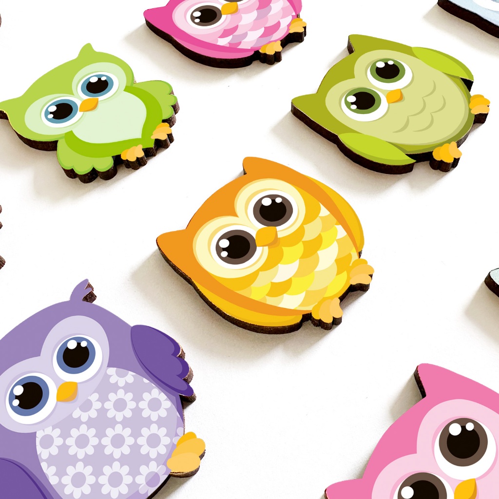 Imãs Decorativos Corujas MDF Adesivado Geladeira 5 Cm Enfeite Magnético Corujinha Fofa Sticker em Oferta na Shopee