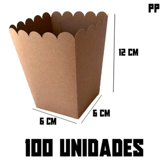10-25-50-100 Caixas Caixinhas Embalagem Cachepo Cachepot Para Pipoca/Doces/Salgados 12cm x 6cm x 6cm Kraft ou Branco em Oferta na Shopee