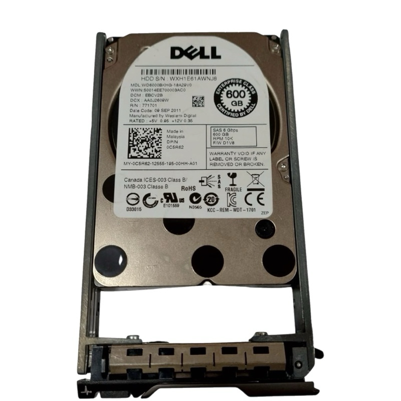 Hd Dell 600gb Sas 6gbps 2,5 10k Wd6000bkhg Dp/n 0c5r62