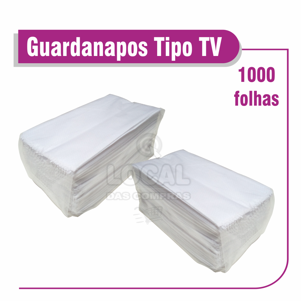 Guardanapo de Papel tipo Tv para Bar, Padaria, Restaurante com 1000 folhas