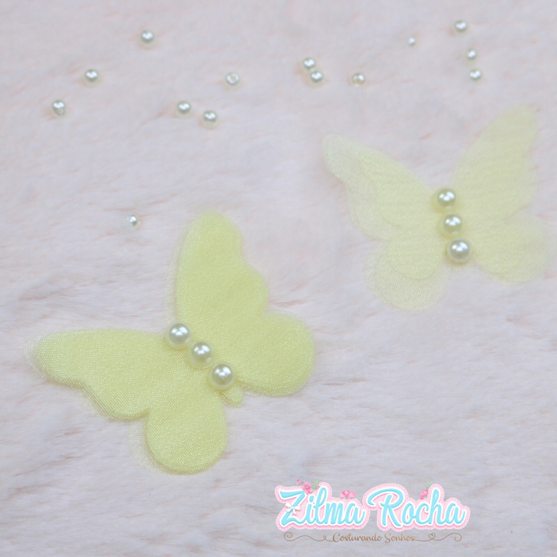 Borboleta de Organza -  50 Unidades - Aplicação Vestido, Noiva, Jardim, Infantil em Oferta na Shopee