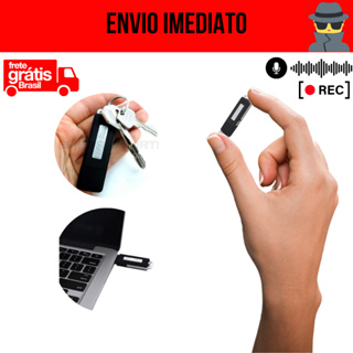 Gravador De Voz Audio Som Escuta Pendrive 8gb Grava até 15hrs em Oferta na Shopee