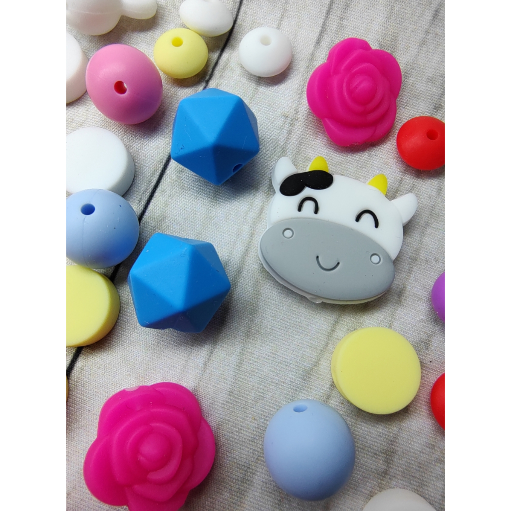 20 peças Miçangas Conta Passante de Silicone Artesanato Sensorial Bijuterias Diy em Oferta na Shopee