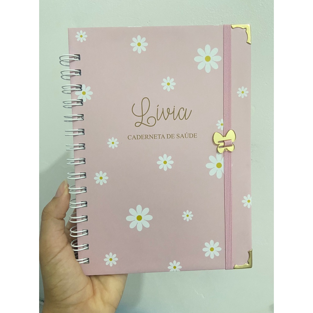Caderneta de vacinação ou de saúde Personalizada Flores / A5 em Oferta na Shopee