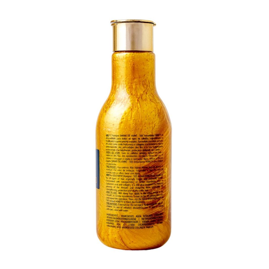 Detalhes do Kit Hobety Banho de Ouro Shampoo 300ml+Máscara 300g