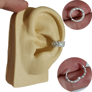 ARGOLA CONCH FOLHA CRAVEJADA PRATA 925 10MM em Oferta na Shopee