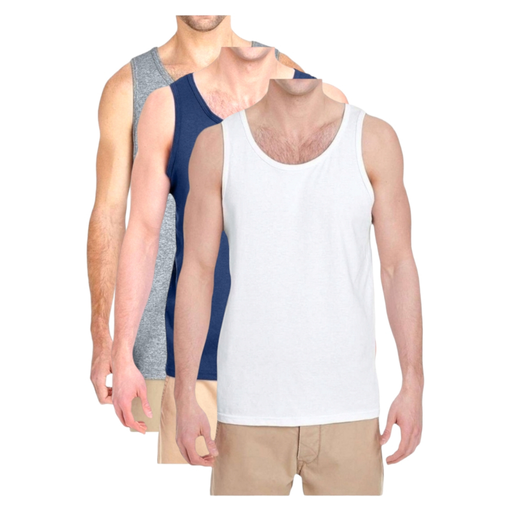 Camiseta Masculina 100% Algodão Kit 3 Regatas Camisa Basica Lisa Treino academia Trabalho Verão