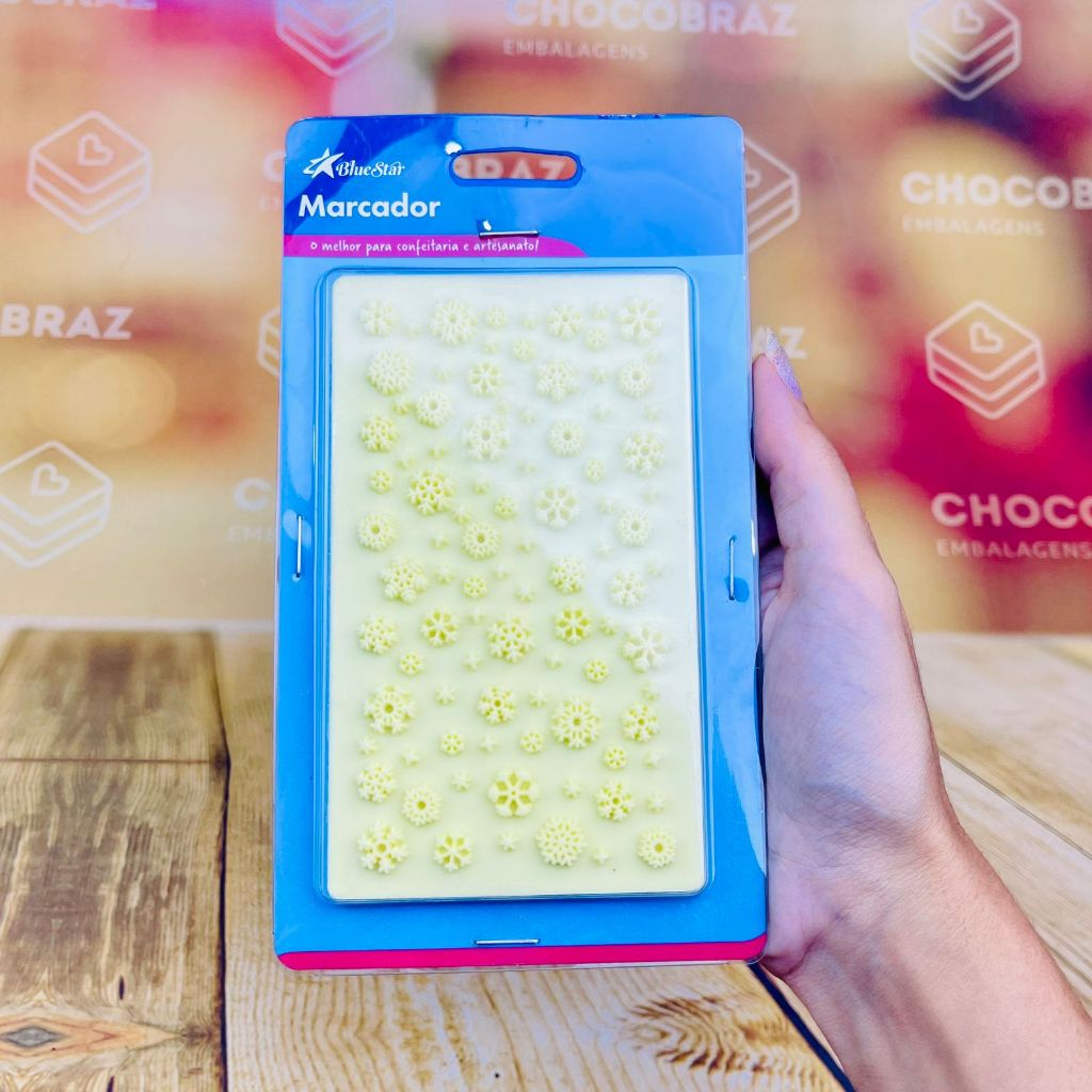 Marcador Floco De Neve Natal  (Blue Star) em Oferta na Shopee