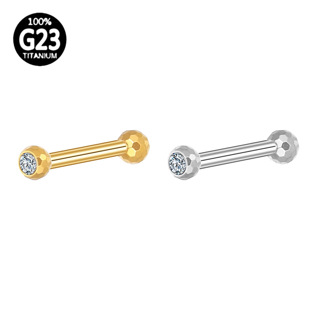 Piercing Helix Flat Conch Tragus Lóbulo Barbell Titânio Lapidada Com Zircônia Cravada Rosca Interna em Oferta na Shopee