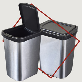 OFERTA Lixeira Cesto de Lixo Prático 09 Litros Imita Inox para Cozinha Banheiro Escritório...