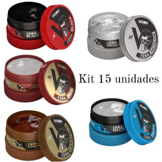 KIT 15 POMADA/CERA MODELADORA VISION 70g