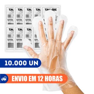 Luva Plástica Kit 10000un Descartável Sem Pó Talge