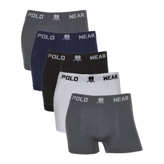 Kit C/5 Cuecas Boxer Polo Wear Lisa Microfibra