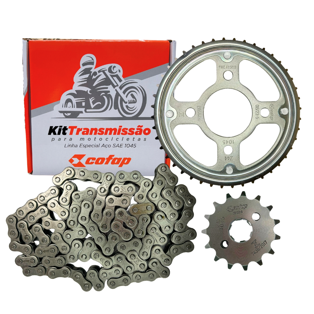 Kit Relação Transmissão Coroa Corrente Pinhão Fan Titan Cargo Start 160 2015 até 2025 Original Cofap em Oferta na Shopee