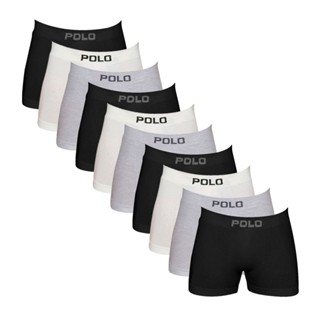 Kit 10 Cuecas Polo 781 Algodão Boxer Sem Costura - Sortido