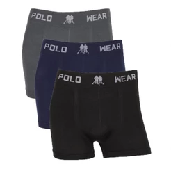 Kit 3 Cuecas Boxer Polo Wear Lisa Microfibra Sem Costura Masculina