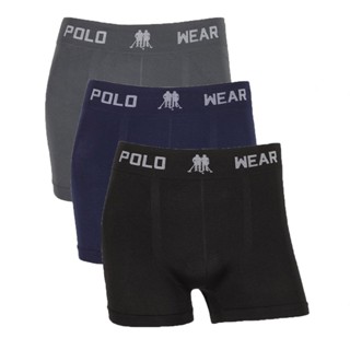Kit C/3 Cuecas Boxer Polo Wear Lisa Microfibra