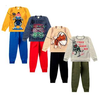 Kit 8 Peças Conjunto Moletom Infantil Menino 1 ao 14 Masculino Outono Inverno Pronto para envio