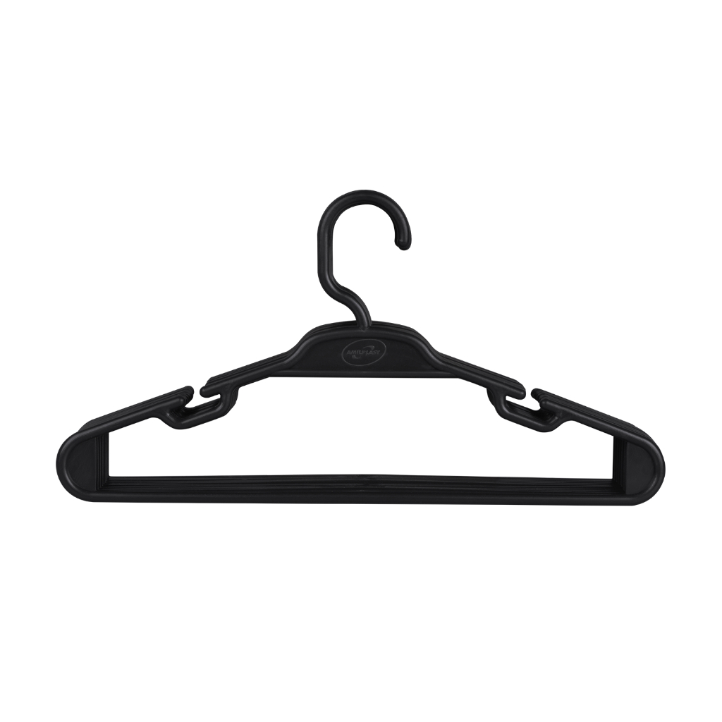 Detalhes do 20 Cabide Infantil Preto 5,5mm Plástico Para Roupa Bebê e Criança