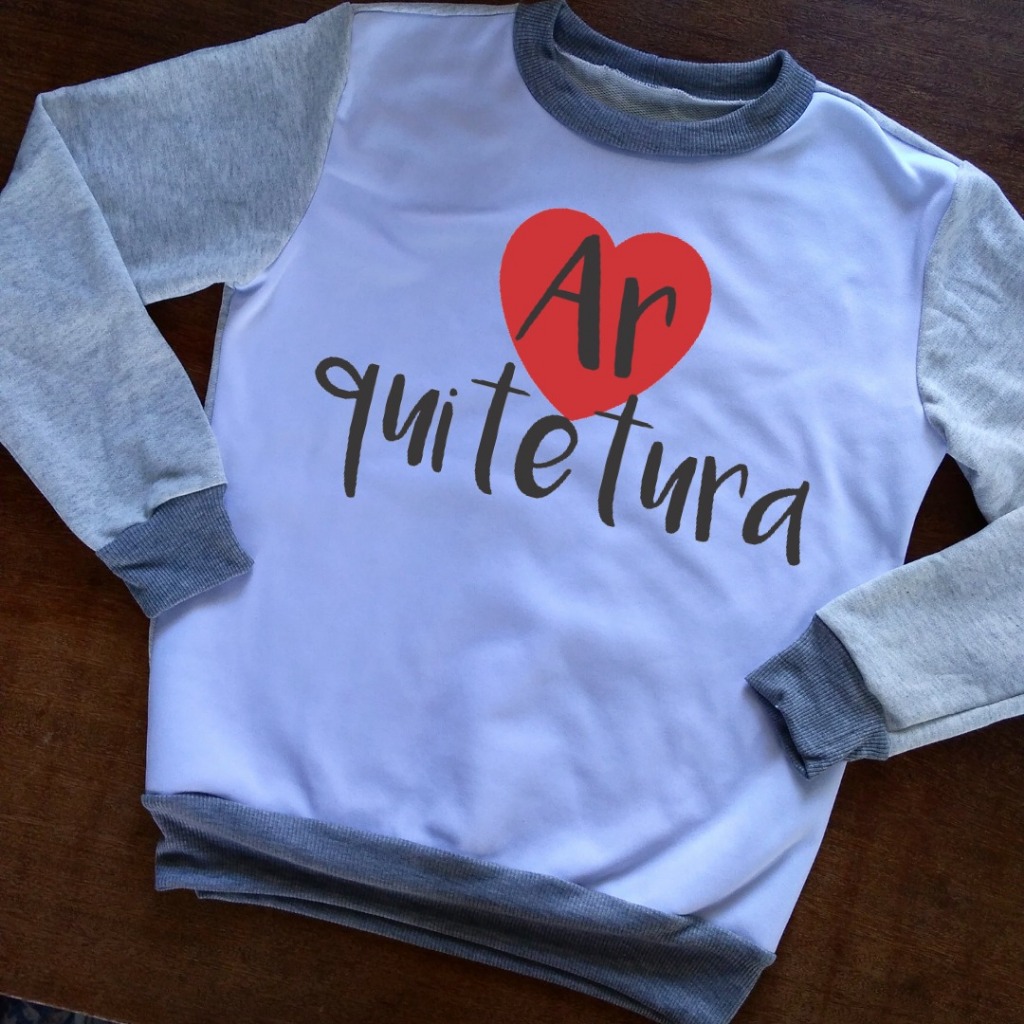 Blusa de Arquitetura com Coração - Moletom Feminino