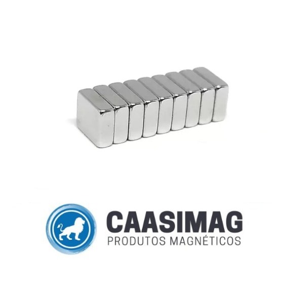 Imã de neodimio retangular 12x6x3 milímetros 5 peças