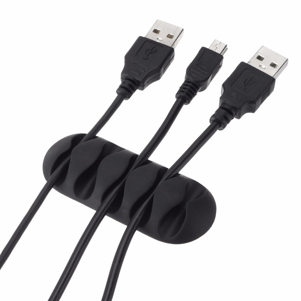 Kit 2 Organizador De Fios para Mesa 5 Cabos Carregador Celular Pc Escritório Home Office