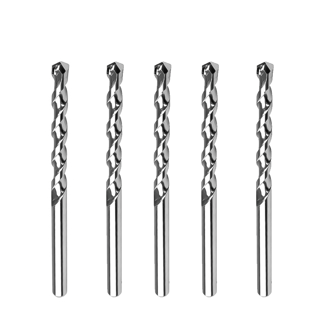 Kit Jogo Brocas Videa 12mm x 120mm 5 Peças Profissional Furo Alvenaria Concretos Resistente