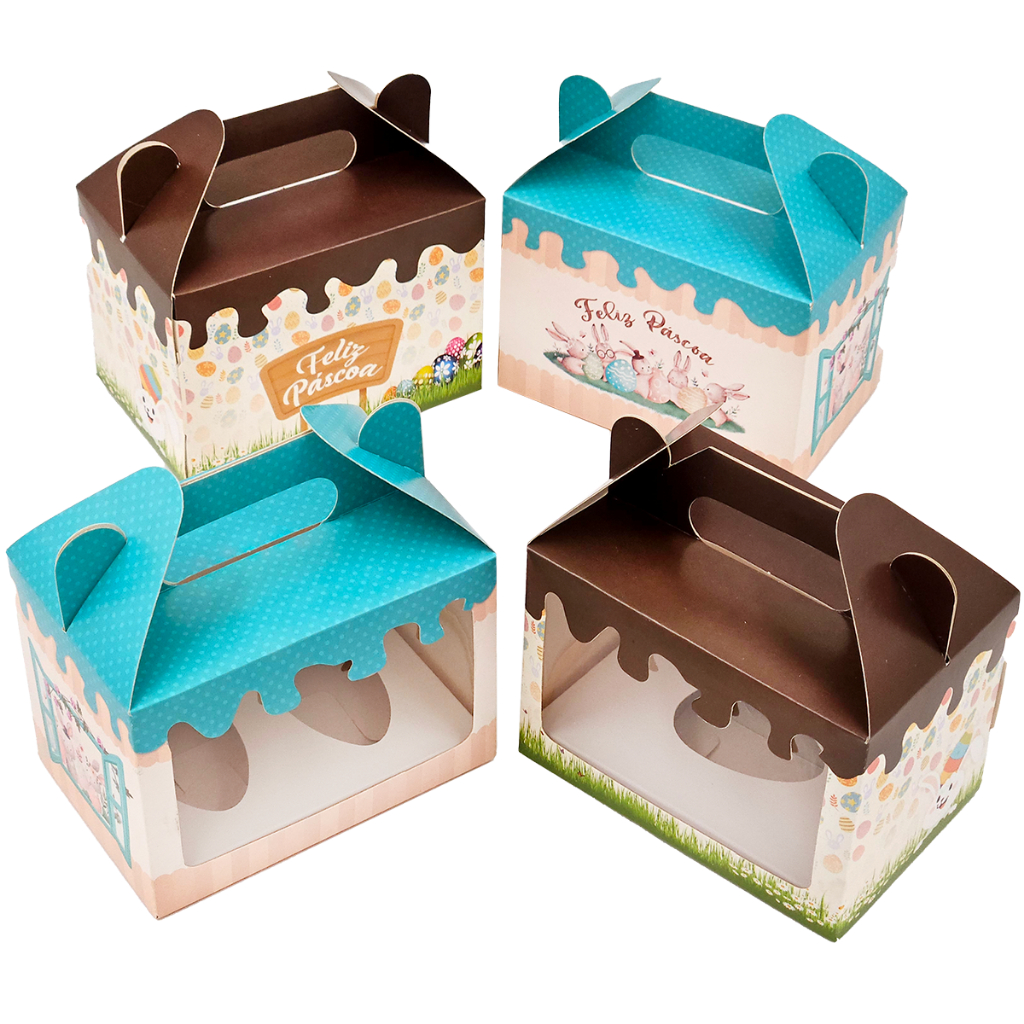 10 Caixas Maleta Para Ovo De Colher. Caixa Degustação Para Ovos De 50g ou para 6 doces