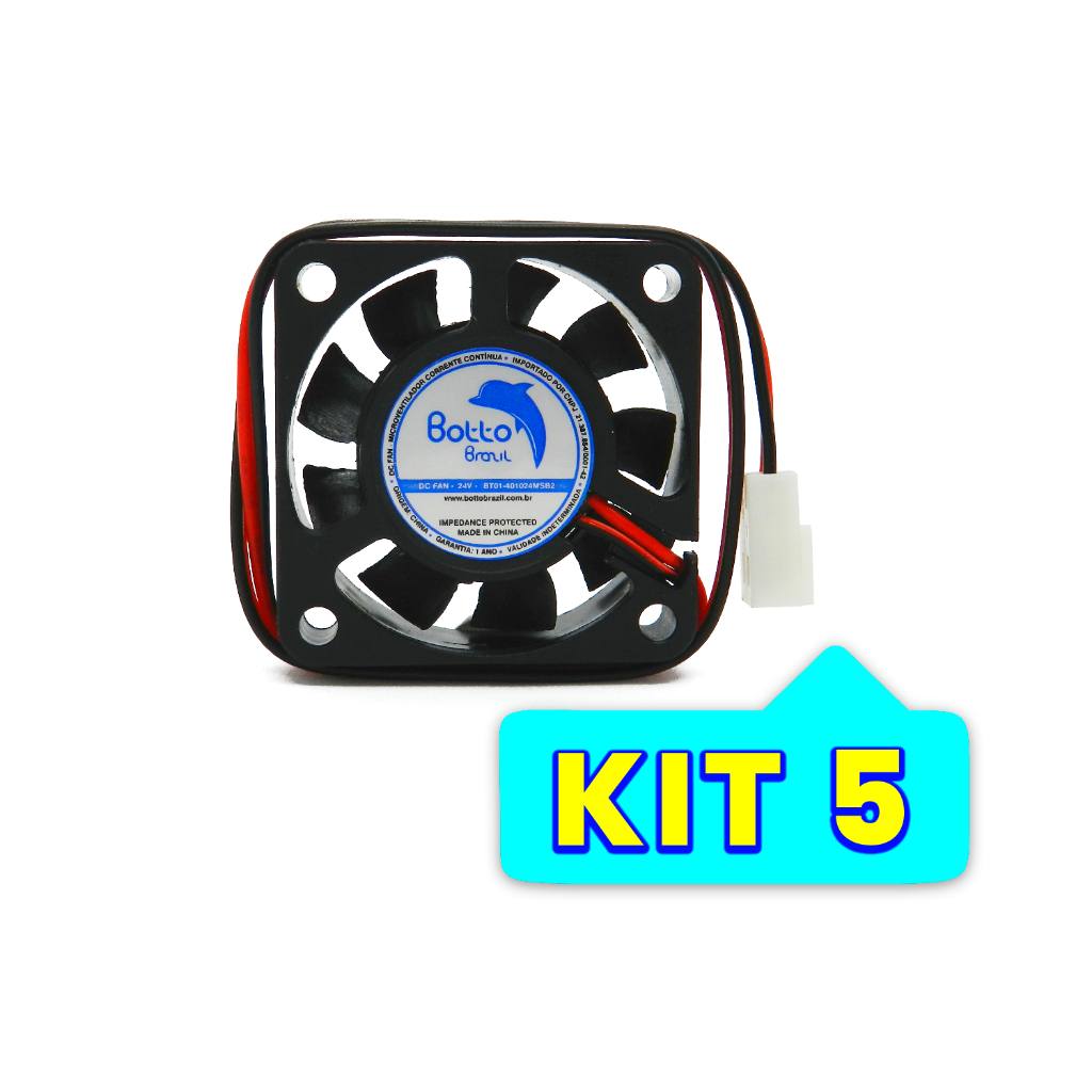 Kit com 5 unids Micro Ventilador Cooler Ventoinha 40x40x10 Mm Fan Mini 24v Mini 40mm 4 Cm DC MS