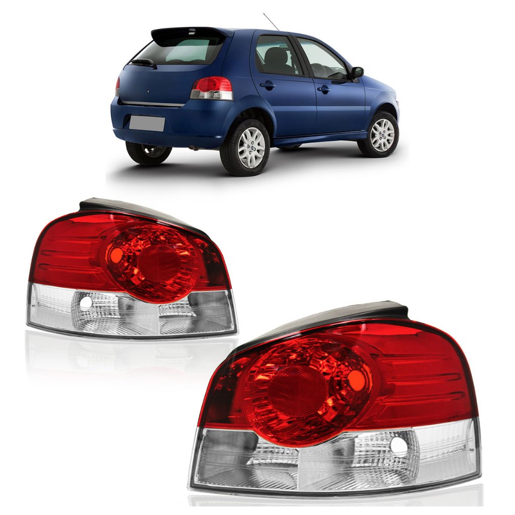 Lanterna Traseira Palio G4 2008 2009 Bicolor Lente Lisa Acrilico em Oferta na Shopee
