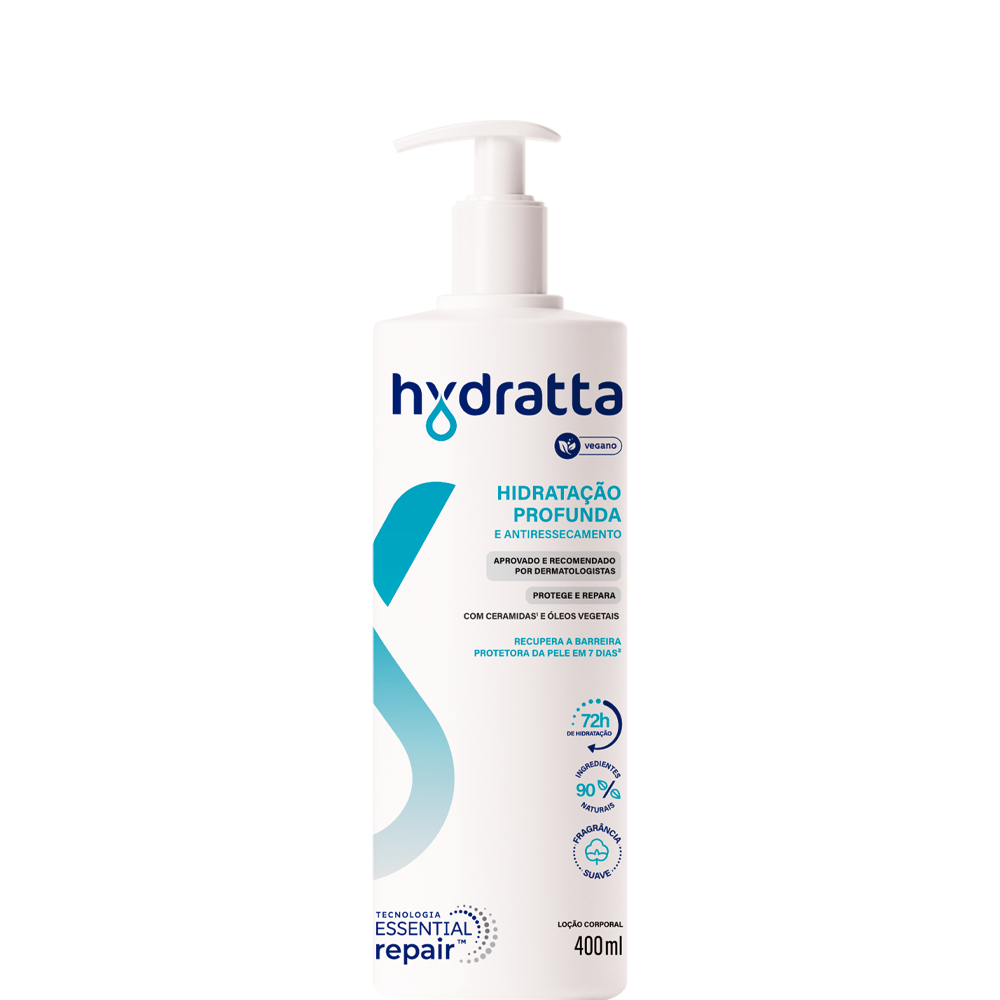 Loção Hidratante Corporal Hydratta Hidratação Profunda e Antiressecamento 400ml em Oferta na Shopee