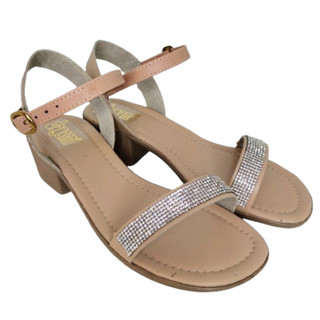 Sandália Feminina  tira strass  - salto bloco Ref. 410