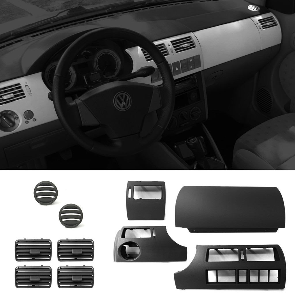 Kit Moldura Painel E Telas Difusores Compatível Gol Saveiro Parati G3 1999 2000 2001 2002...2005