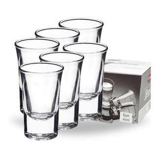 Copo de Shot até 24 unidades Dose de Vidro para Drinks Pinga Cachaça Tequila Whisky Licor 40ml