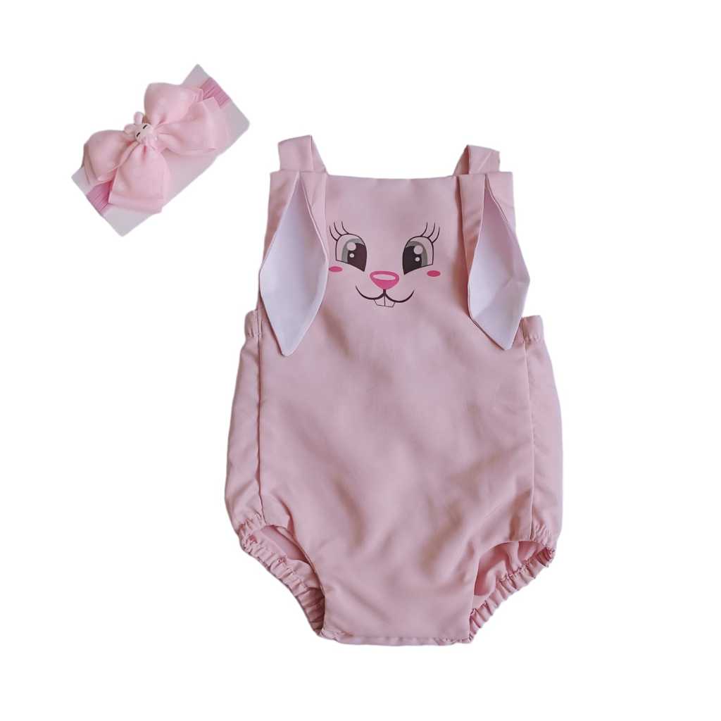 Fantasia Páscoa Bebe Menina Menino Jardineira Rosa / AZUL