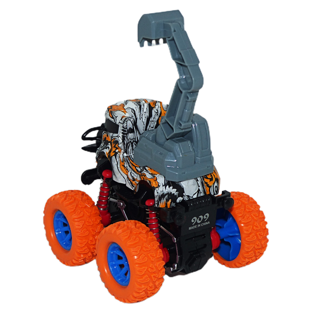Carrinho A Fricção Com Amortecedor Monster DINOSAUR STUNT CAR 4x4 Giro 360o, Sua criança vai se divertir e aprender.