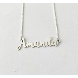 Corrente Colar Com Nome Personalizado Manuscrito em Prata 925