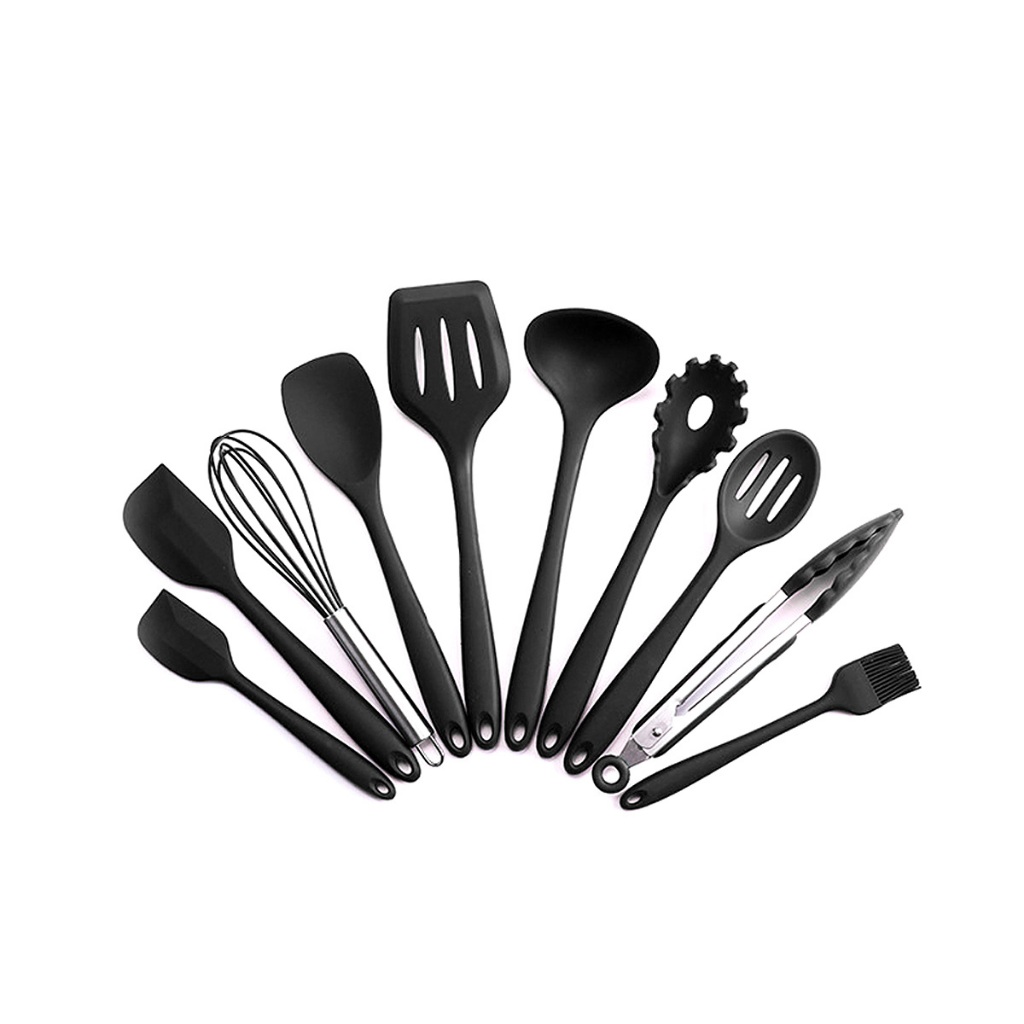 Kit de Espatula Utensílios de Cozinha de Silicone - 10 peças Jogo Completo para Cozinha