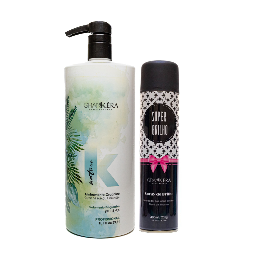 KIT PROGRESSIVA NATURE K COM PROTEÇÃO TERMICA E SPRAY DE BRILHO - GRANKERA